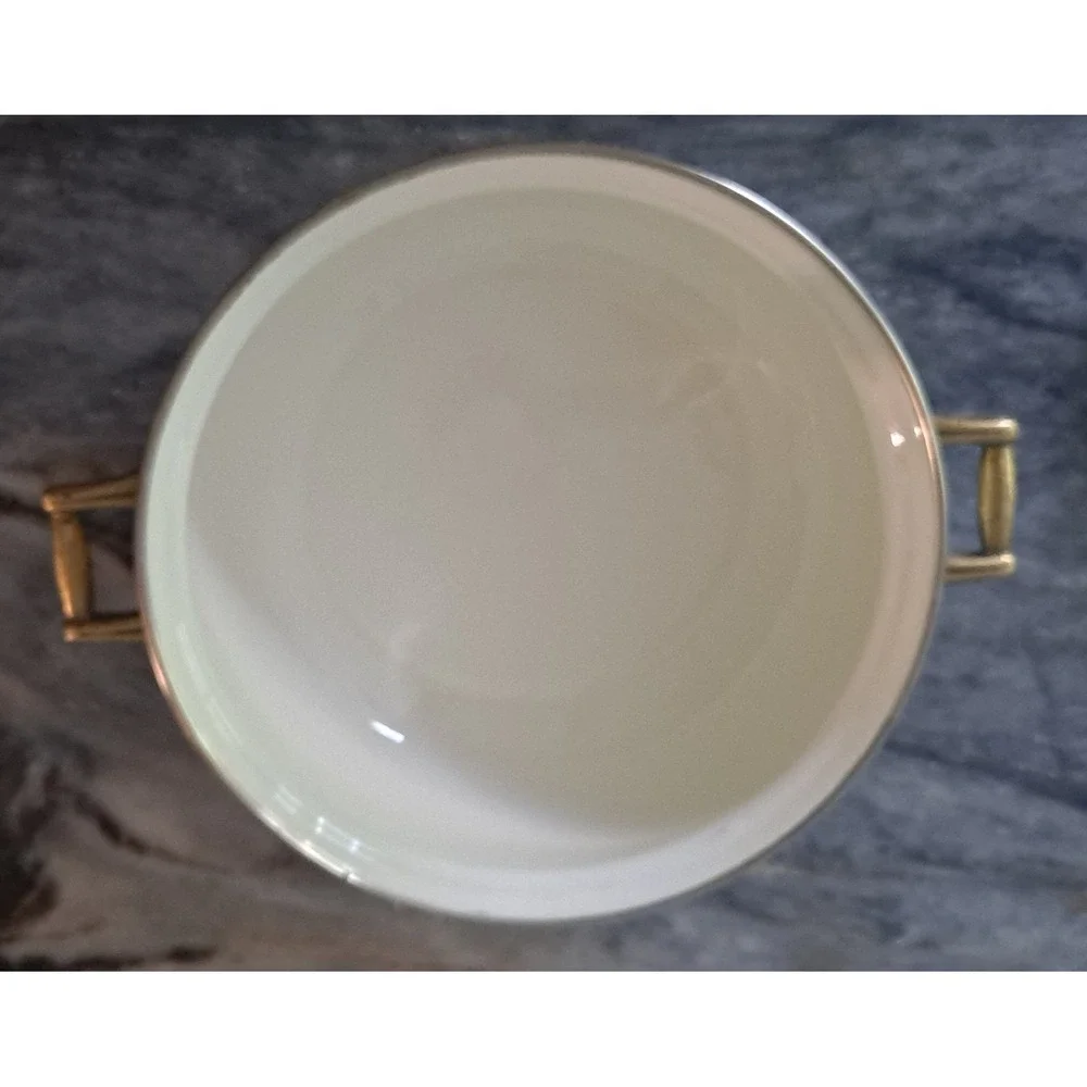 Metro 3 Qt. Enamelware Pot Enamel 3 Quart Pot Dutch Oven Brass Handles Non Stick
